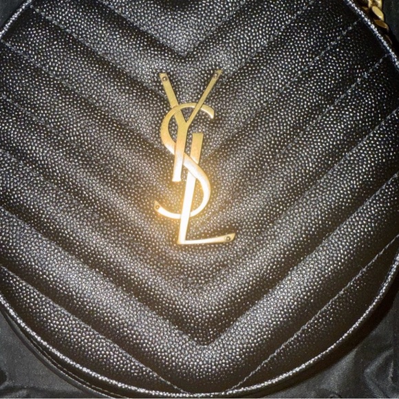 NEW, AUTHENTIC YVES SAINT LAURENT YSL Round Purse, Chain And Leather Strap - Picture 12 of 15